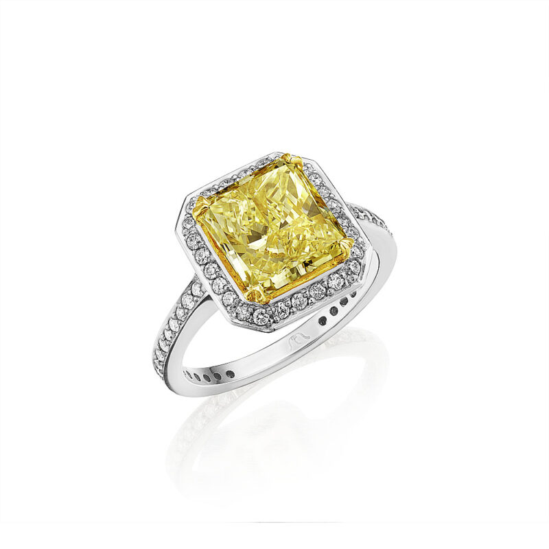 Fancy Yellow Radiant Diamond Ring