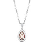 1.96ctw Yellow Pear Shape Diamond Halo Pendant