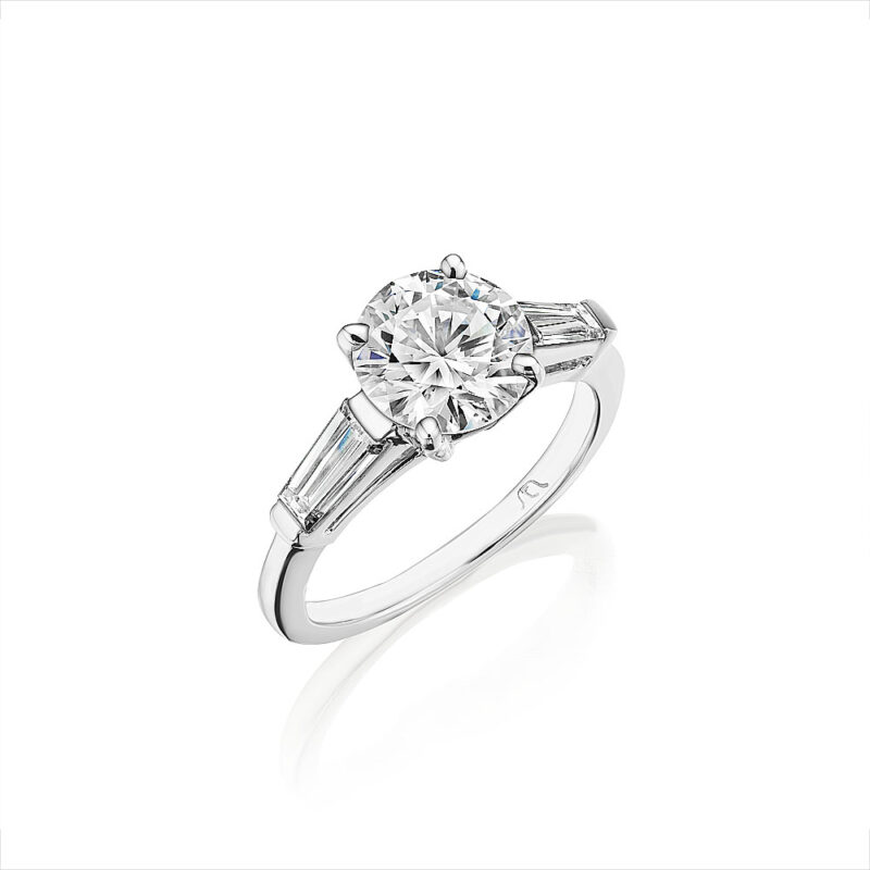 Round & Baguette Diamond Ring