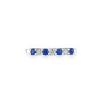 Round Diamond & Sapphire Shared Prong Band