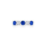 Round Diamond & Sapphire Shared Prong Band