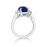 5.85ct Oval Sapphire & Cadillac Diamond Ring in Platinum