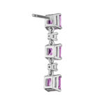 6.95ct Asscher Cut Pink Sapphire & round Diamond Earrings