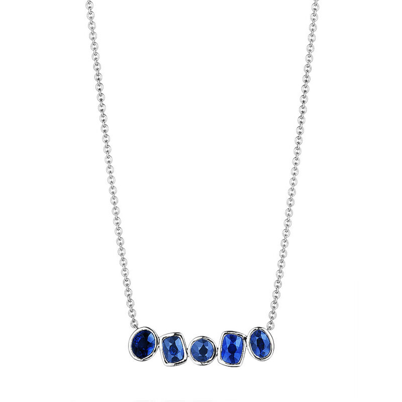Mixed Shape Bezel Set Sapphire Necklace