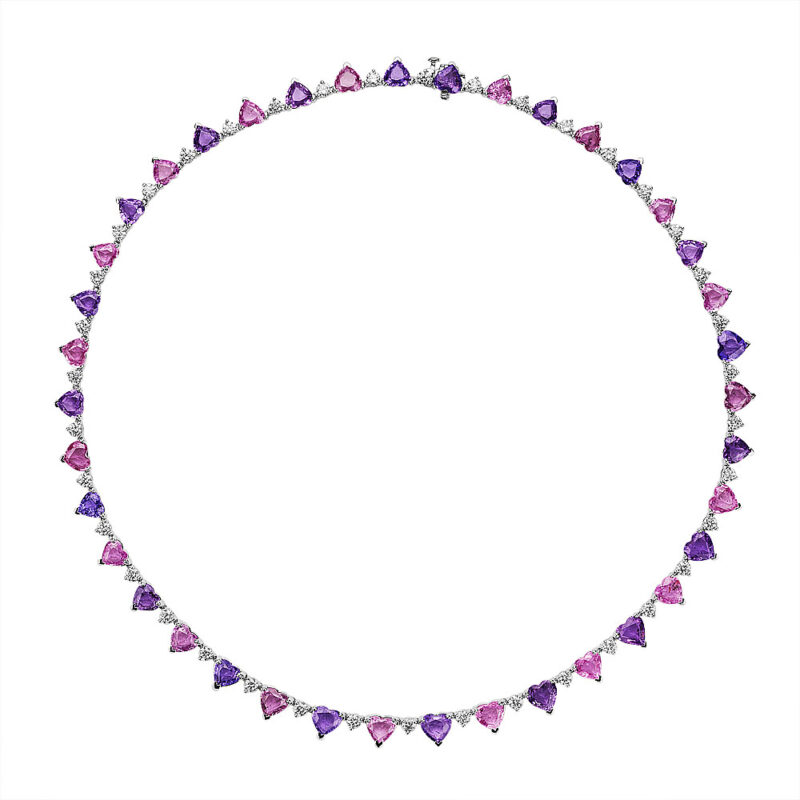 Heart Shape Sapphire Necklace