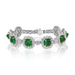 27.91ct Sugarloaf Emerald & Diamond Bracelet in 18KT Gold