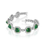27.91ct Sugarloaf Emerald & Diamond Bracelet in 18KT Gold