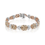 27.63 Carat GIA Certified Champagne & White Mixed Shape Diamond Bracelet
