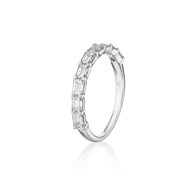 East To West Emerald Cut Diamond Halfway Band – 1.00ctw
