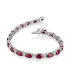 Oval Ruby & Round Diamond Bracelet