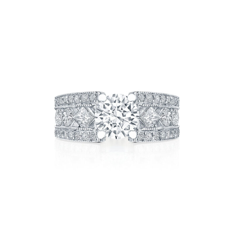 Princess & Round Diamond Ring