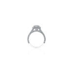 Round Diamond Halo 3 Sided Ring