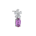 Pink Sapphire & Diamond Flower Earrings