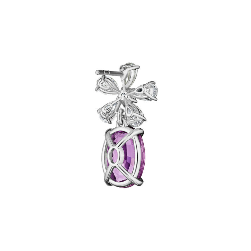 Pink Sapphire & Diamond Flower Earrings