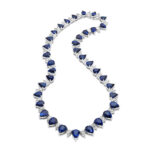 Sapphire & Diamond Pear Shape Necklace