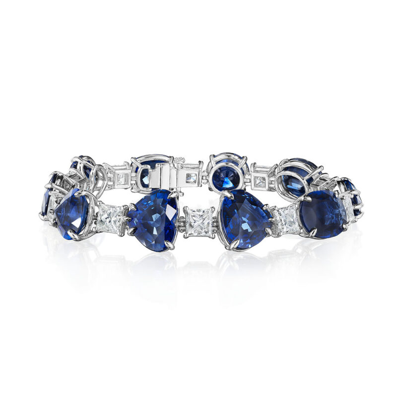 Mixed Shape Sapphire & Diamond Bracelet