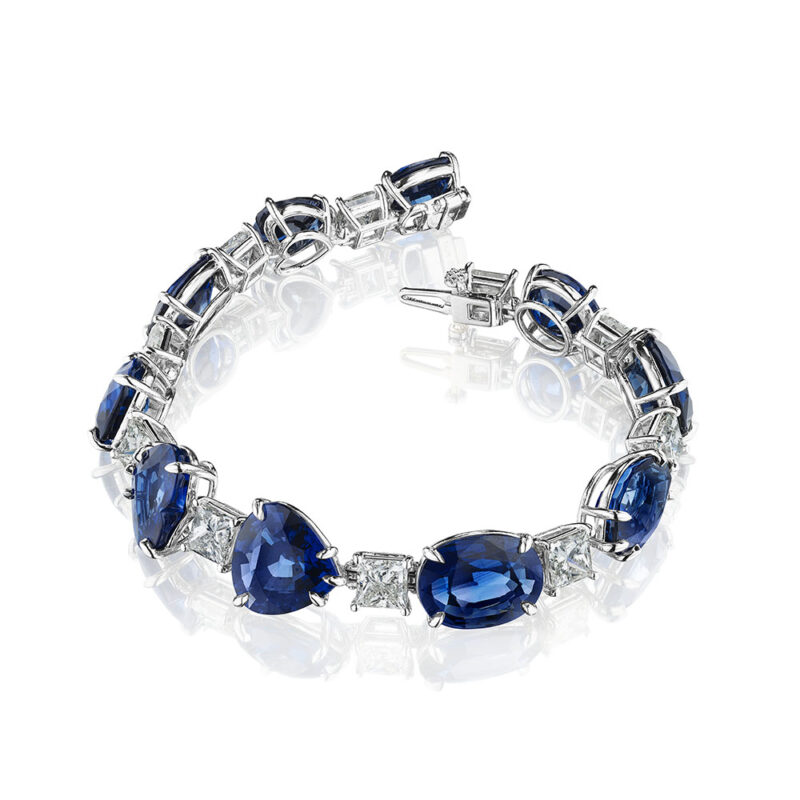 Mixed Shape Sapphire & Diamond Bracelet