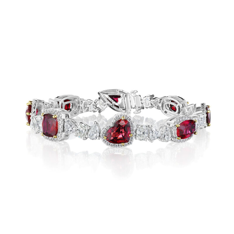 Mixed Shape Ruby & Diamond Bracelet