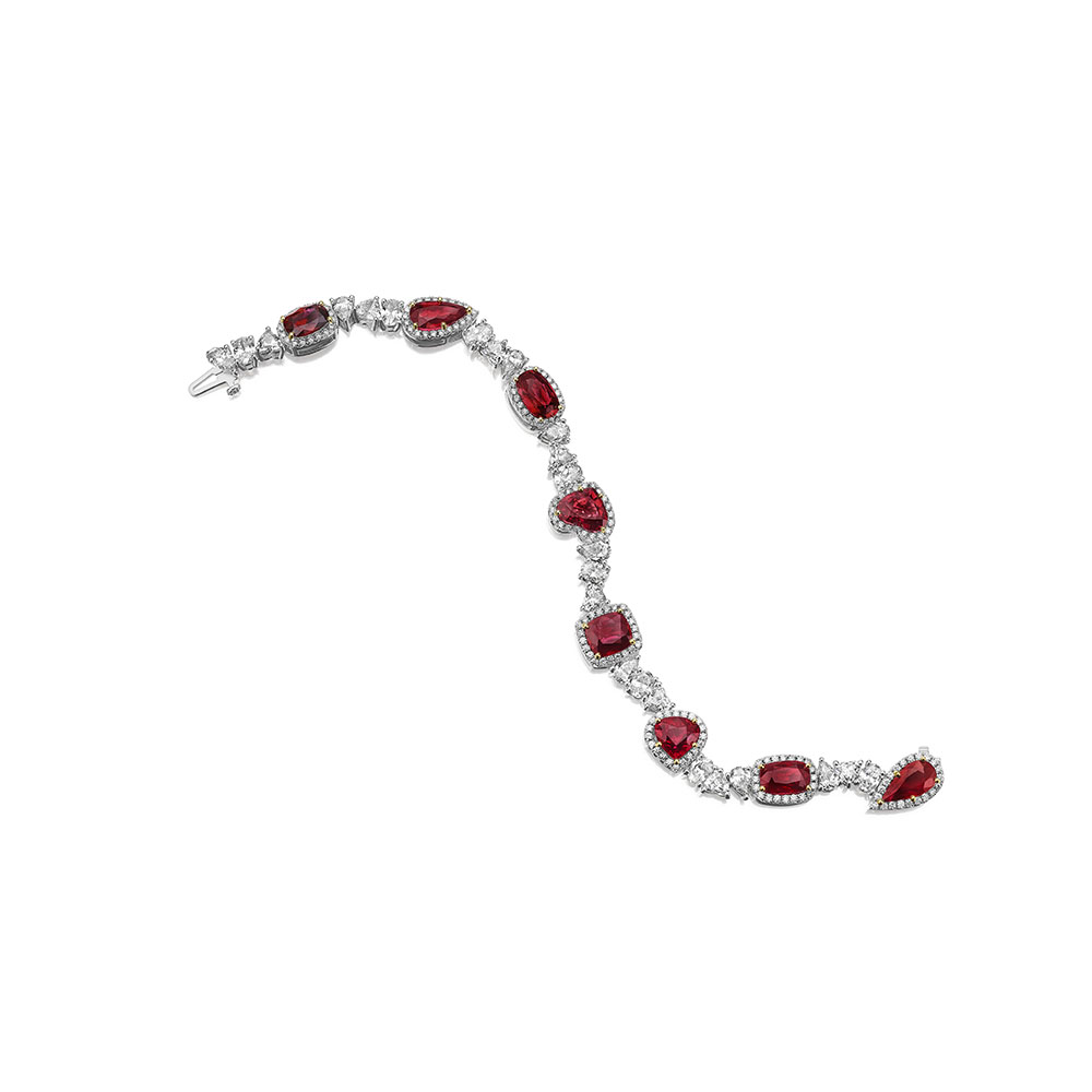 Mixed Shape Ruby & Diamond Bracelet – SES Creations
