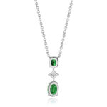 Green Emerald & Diamond Pendant