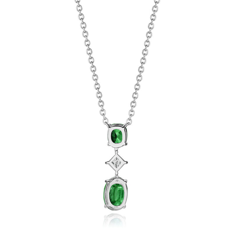Green Emerald & Diamond Pendant