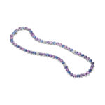 53.78ct Sapphire & Diamond Tennis Necklace