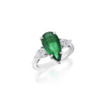 Pear Shape Emerald & Diamond Ring