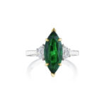 Marquise Emerald & Halfmoon Diamond Ring
