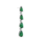 12.39ct Pear Shape Emerald & Round Diamond Earrings in Platinum