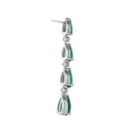12.39ct Pear Shape Emerald & Round Diamond Earrings in Platinum