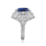 12.46ct GRS Certified Oval Sapphire & Diamond Ring in Platinum
