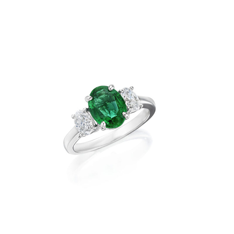 Oval Emerald & Diamond Ring
