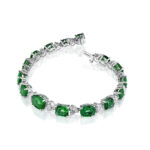 Mixed Shape Emerald & Diamond Bracelet