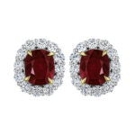13.34ct GRS Certified Ruby & Diamond Earrings