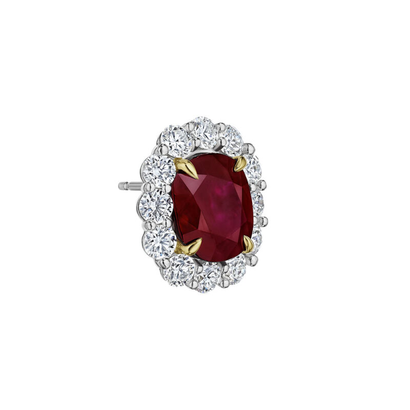 13.34ct GRS Certified Ruby & Diamond Earrings