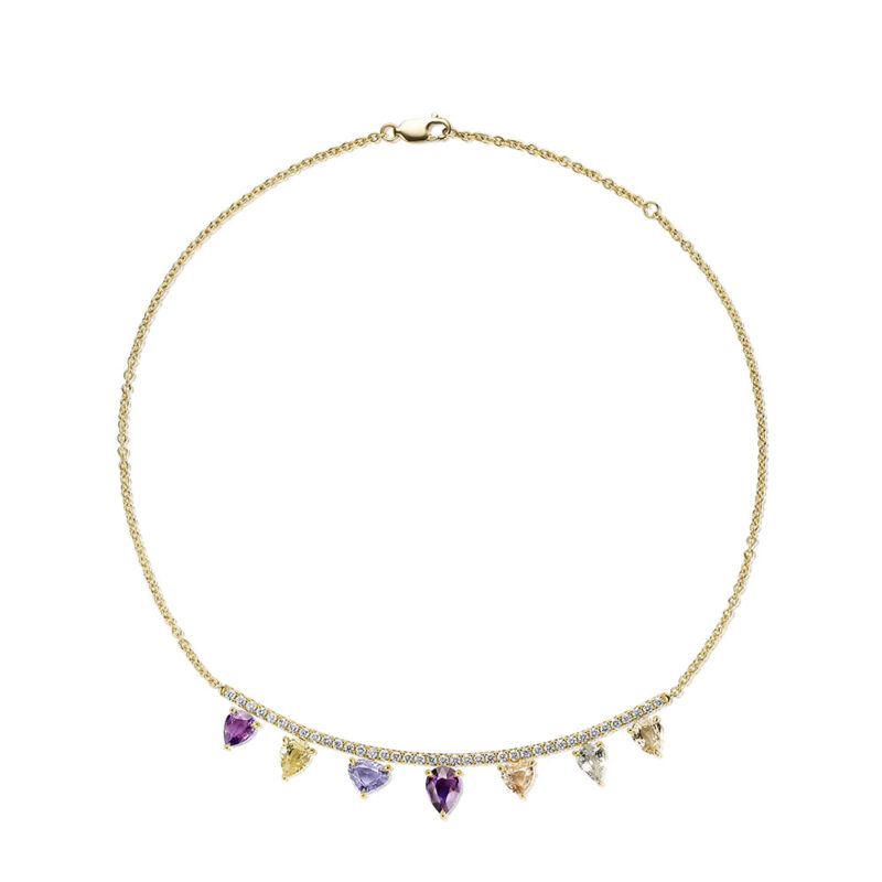 Mixed Shape Sapphire Station Necklace