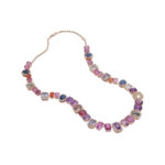 Multi Color Cushion Sapphire & Diamond Necklace