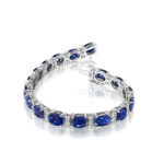 Oval Sapphire & Round Diamond Bracelet