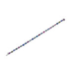 Multi Color Cushion Sapphire & Round Diamond Bracelet