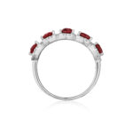 Oval Ruby & Round Diamond Band