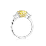 3.52ct GIA Certified Fancy Yellow Marquise & Tapered Baguette Diamond Ring