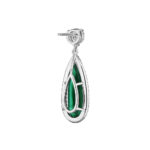 12.87ct Pear Shape Emerald & Round Diamond Earrings