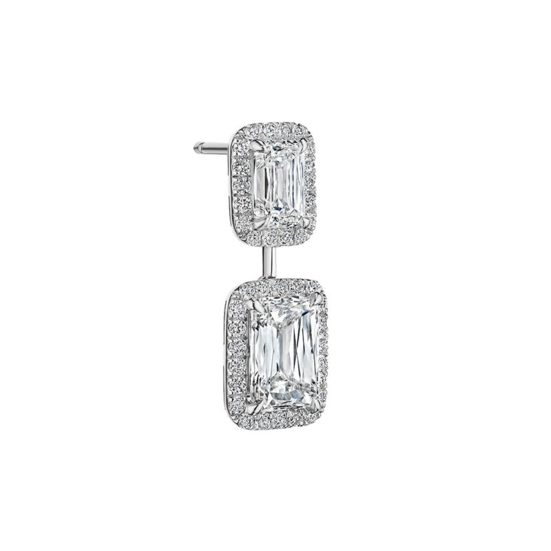 5.00ct Modified Emerald Cut Diamond Earrings