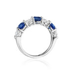3.50ct Round Diamond & Cushion Cut Sapphire 7 Stone Band