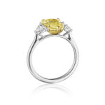 3.11ct Fancy Yellow Pear Shape & Cadillac Diamond Ring