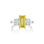 3.41ctw Emerald Cut & Radiant Cut Yellow Diamond 5 Stone Ring