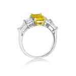 3.41ctw Emerald Cut & Radiant Cut Yellow Diamond 5 Stone Ring