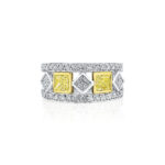 Fancy Yellow Princess Cut Diamond Band