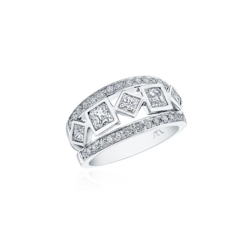 Princess & Asscher Cut Diamond Band
