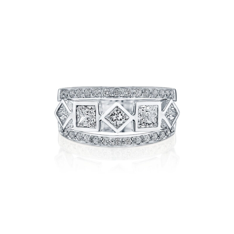 Princess & Asscher Cut Diamond Band